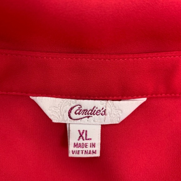 Candie’s roll tab hot pink blouse, size XL - Picture 6 of 7